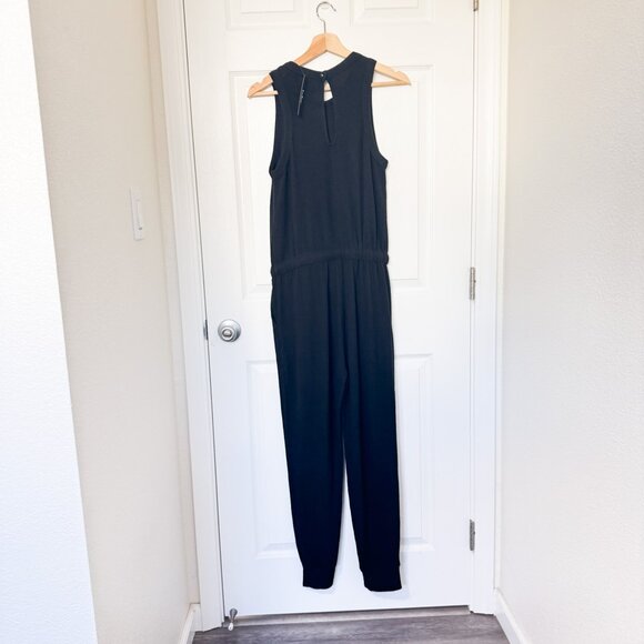 ☀️ NEW LULUS Lounge in Love Black Sleeveless Lounge Jumpsuit Small Soft Jogger - Picture 5 of 10